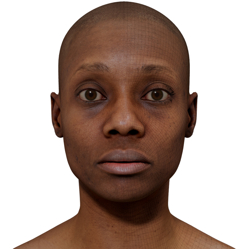 Female 3D model / Retopologised Head Scan 39