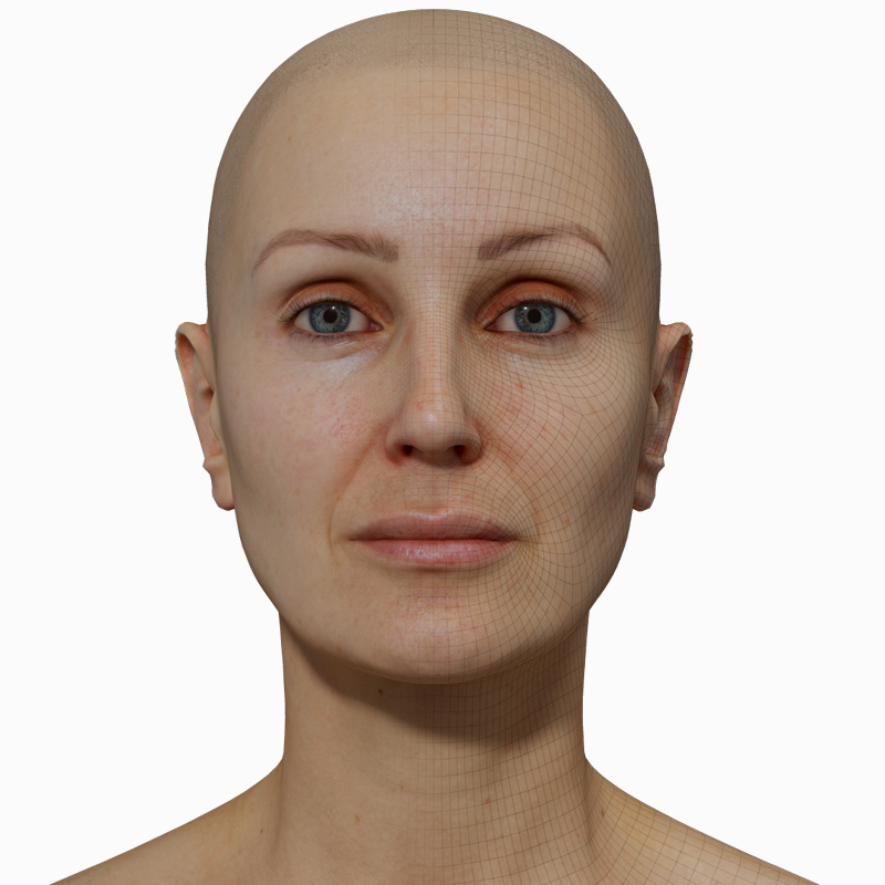 Female 3D model / Retopologised Head Scan 41