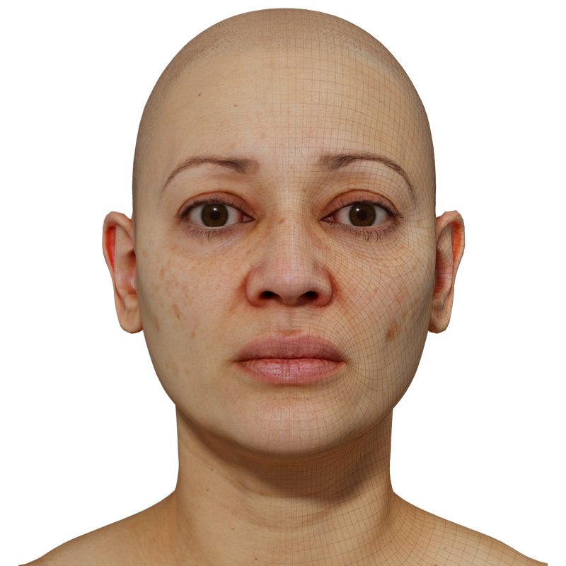 Female 3D model / Retopologised Head Scan 43