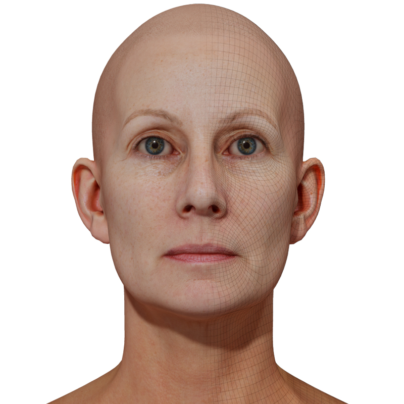 Female 3D model / Retopologised Head Scan 50