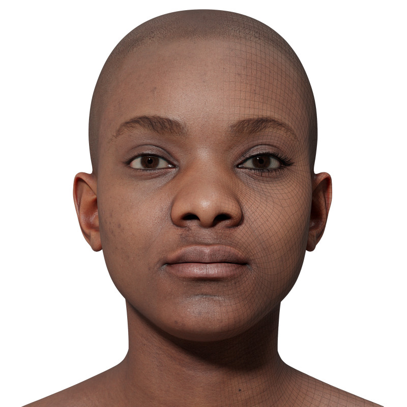 Female 3D model / Retopologised Head Scan 51