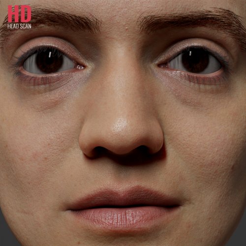 HD Female Head Model 08