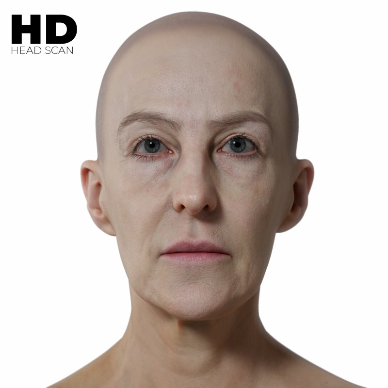 HD Female 3D Head Model 10