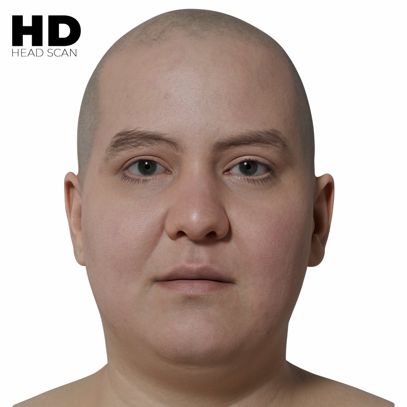 HD Female 3D Head Model 11