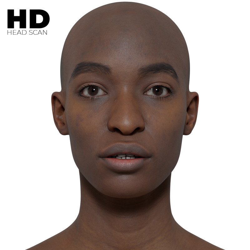 HD Female 3D Head Model 12