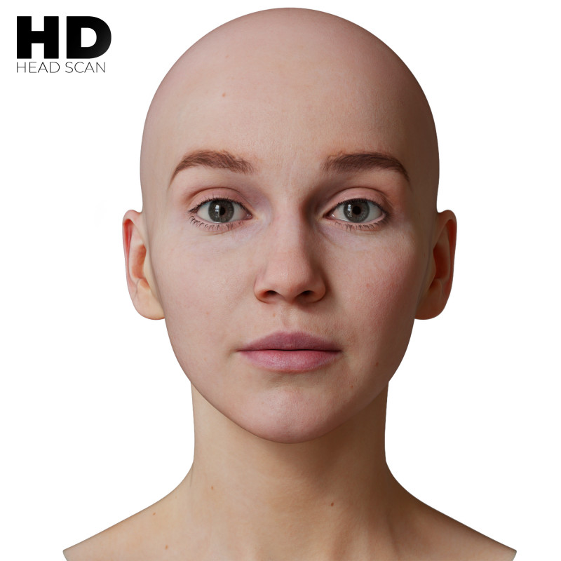 HD Female 3D Head Model 56