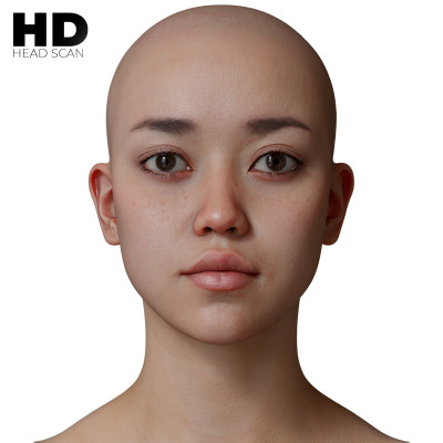 HD Female 3D Head Model 57