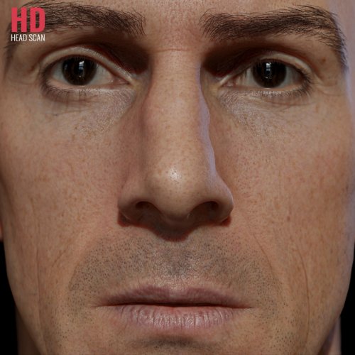 HD Male Head Model 06