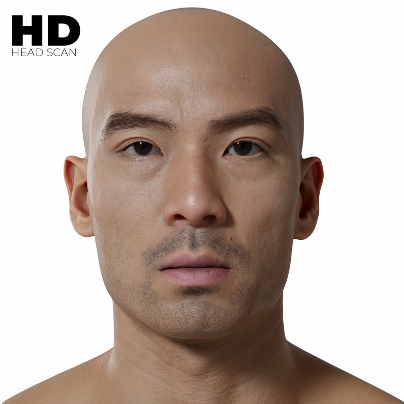 HD Male 3D Head Model 07