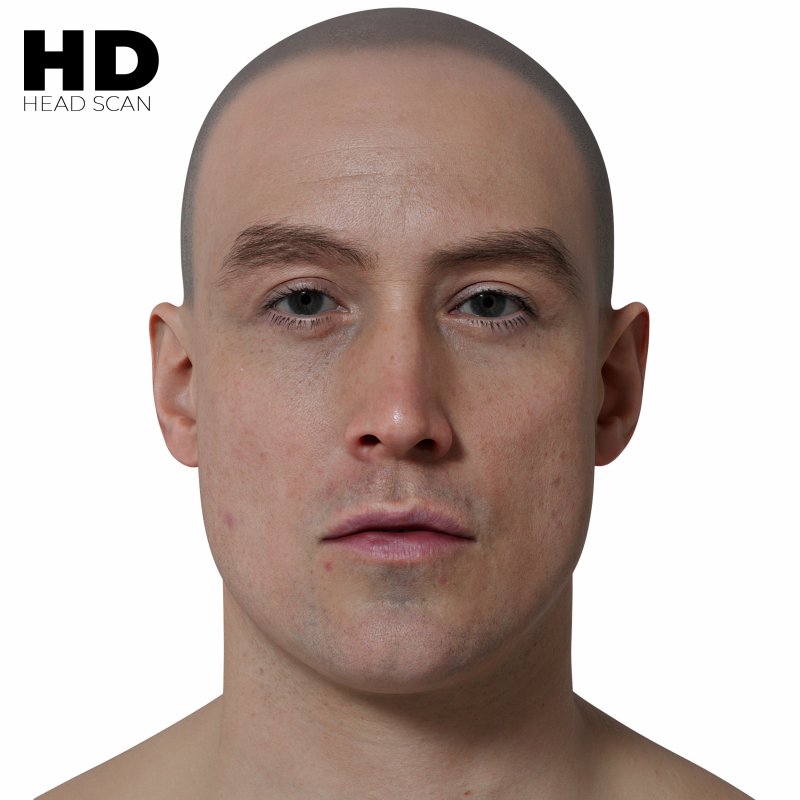 HD Male Head Model 10