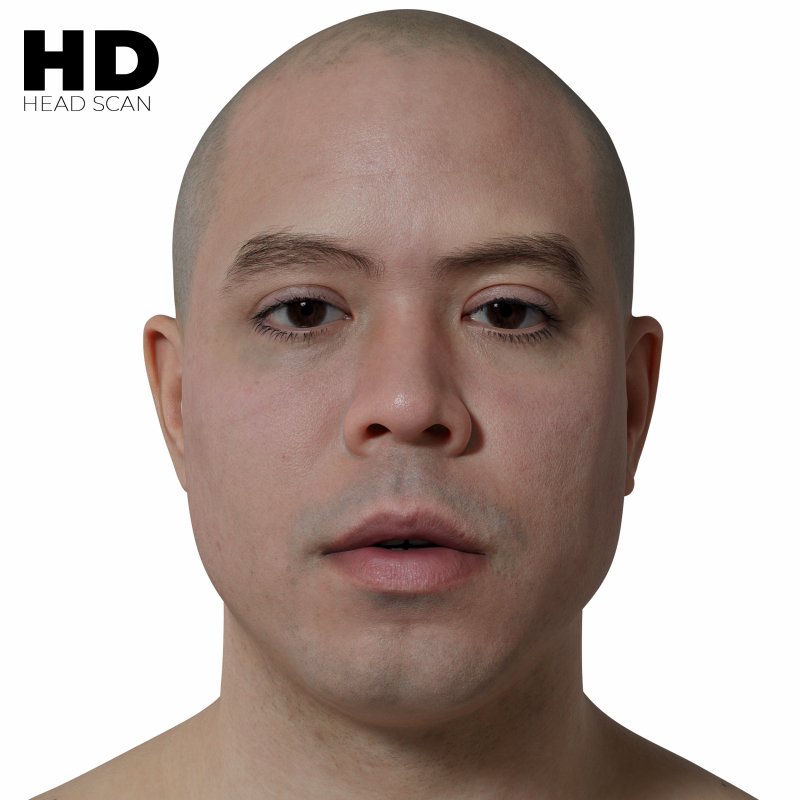 HD Male 3D Head Model 11