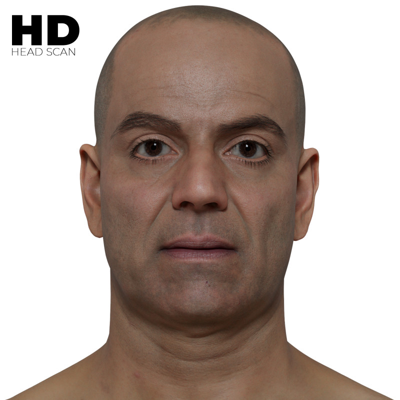 HD Male 3D Head Model 12