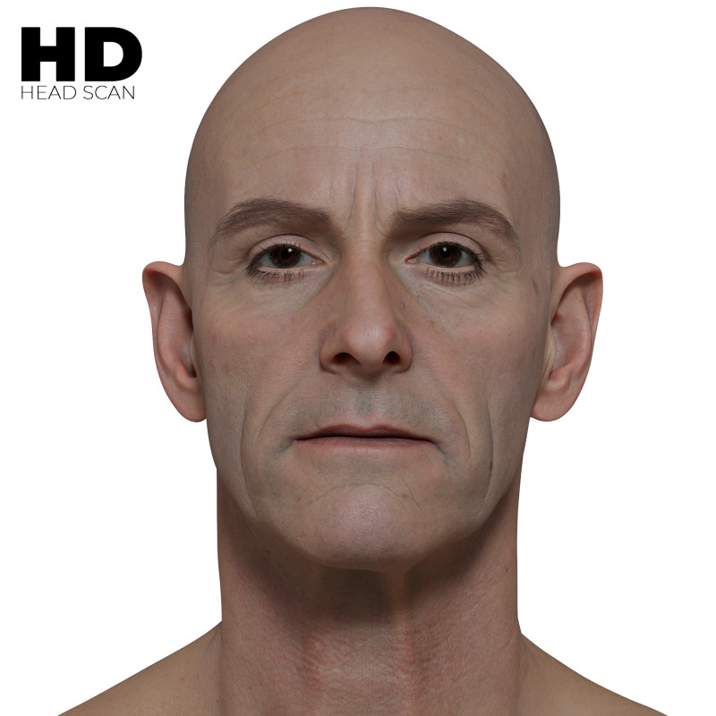 HD Male 3D Head Model 13