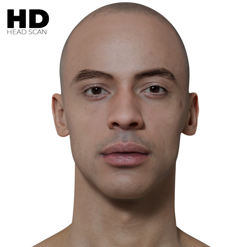 HD Male 3D Head Model 14