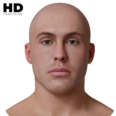 HD Male 3D Head Model 52