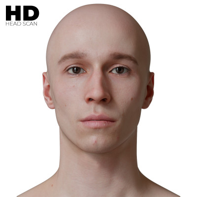 HD Male 3D Head Model 53