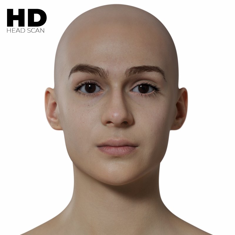 HD Female 3D Head Model 01