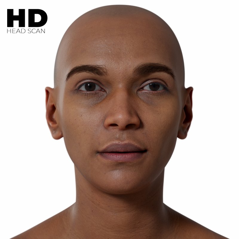 HD Female 3D Head Model 02