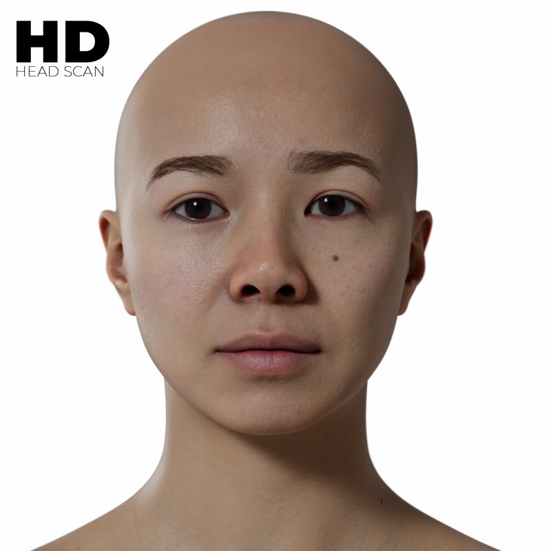 HD Female 3D Head Model 03