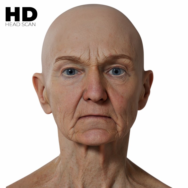 HD Female 3D Head Model 04