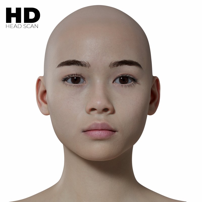 HD female 3D Head Model 06