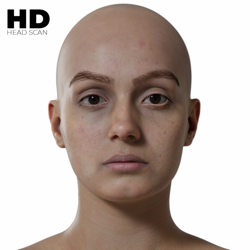 HD Female Head Model 07
