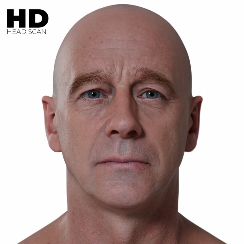 HD Male 3D Head Model 01