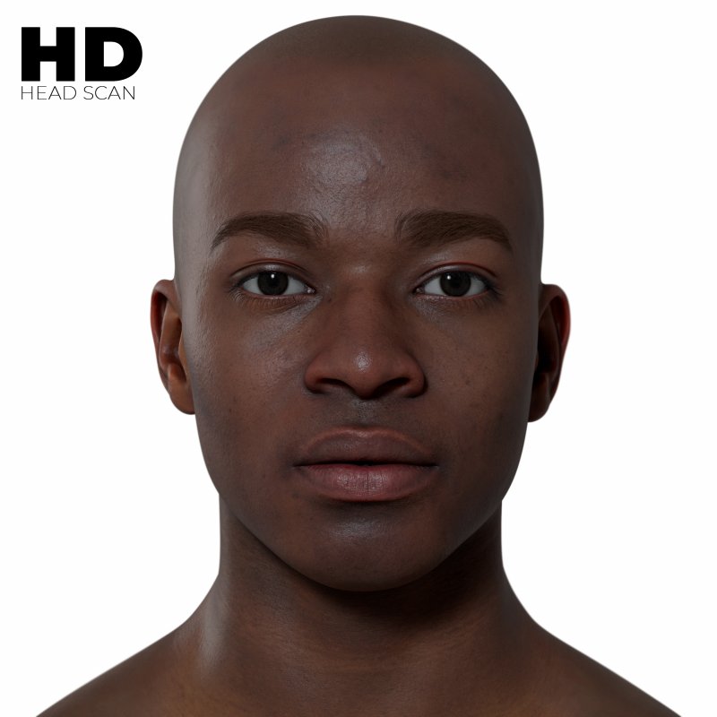 HD Male 3D Head Model 02