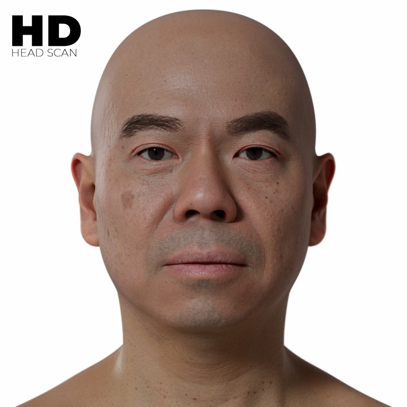 HD Male 3D Head Model 03