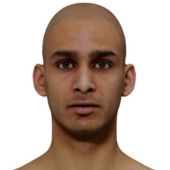 Male 3D model / Retopologised Head Scan 012