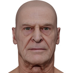 Male 3D model / Retopologised Head Scan 014