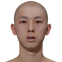 Male 3D model / Retopologised Head Scan 018