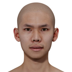 Male 3D model / Retopologised Head Scan 019