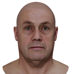 Male 3D model / Retopologised Head Scan 020