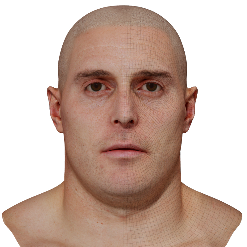 Male 3D model / Retopologised Head Scan 47