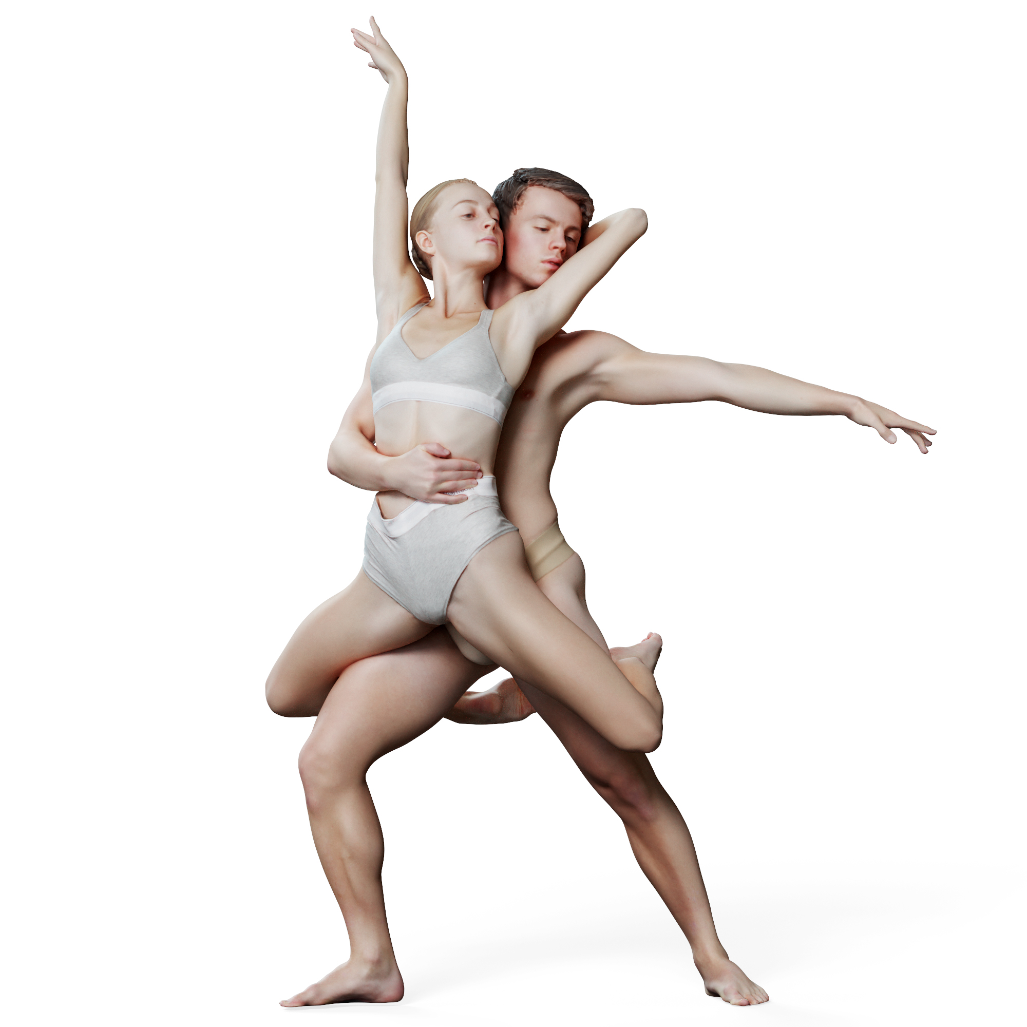 Duo Of Two Dancers Showing Pose, Isolated On White Stock Photo, Picture and  Royalty Free Image. Image 134070688.