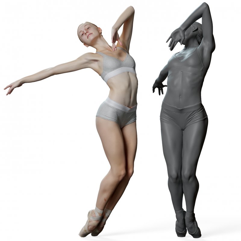 Female ballet dancer reference 3d model 