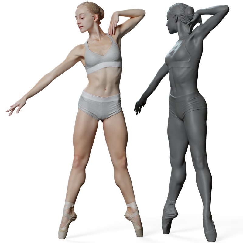 Female ballet dancer reference 3d model 