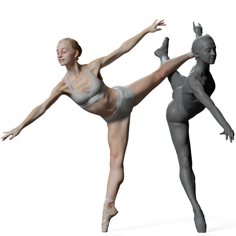 Female ballet dancer reference 3d model 