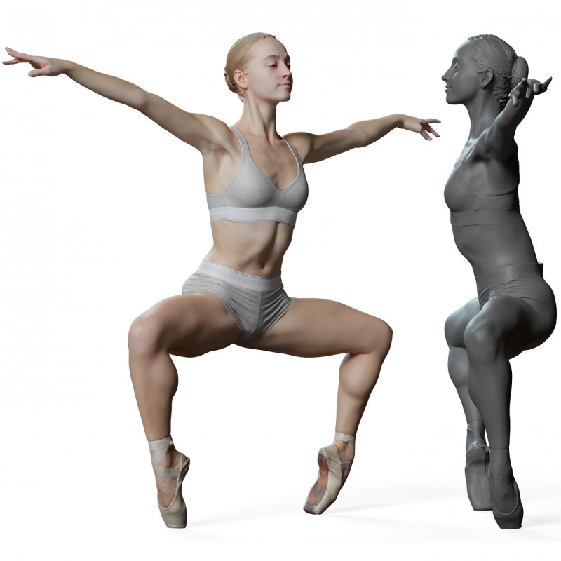 Female ballet dancer reference 3d model 