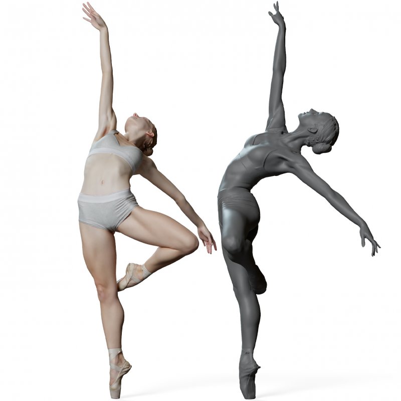 Female ballet dancer reference 3d model 