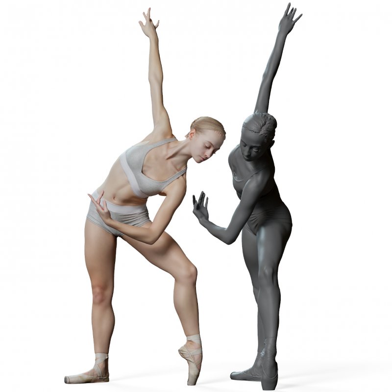 Female ballet dancer reference 3d model 