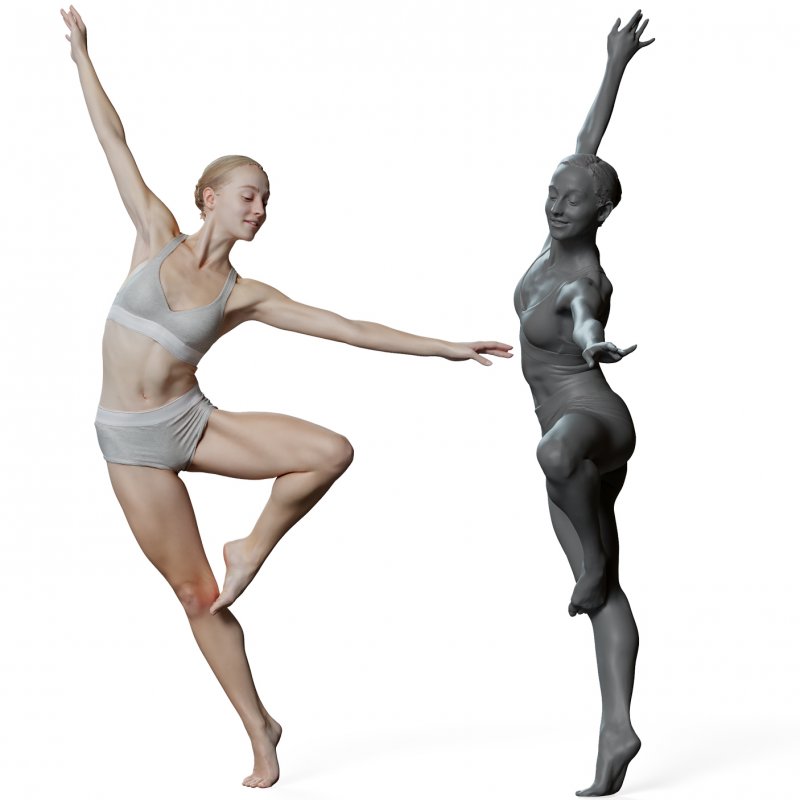 Female ballet dancer reference 3d model 