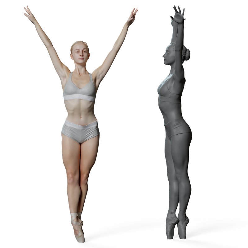 Female ballet dancer reference 3d model 