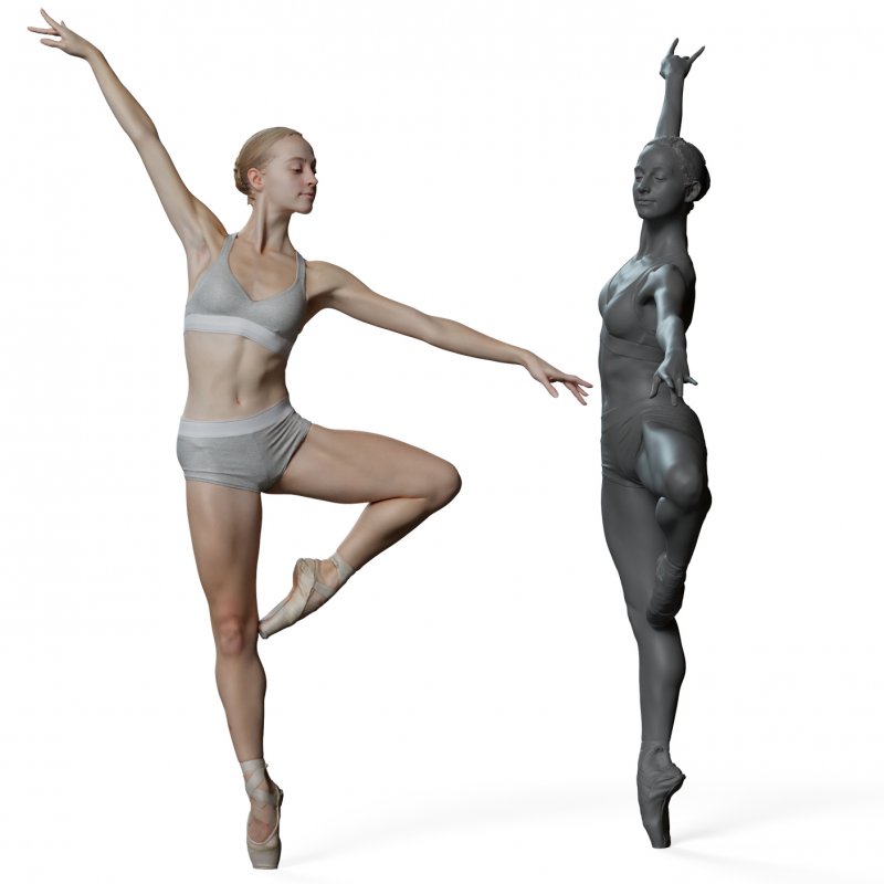Female ballet dancer reference 3d model 