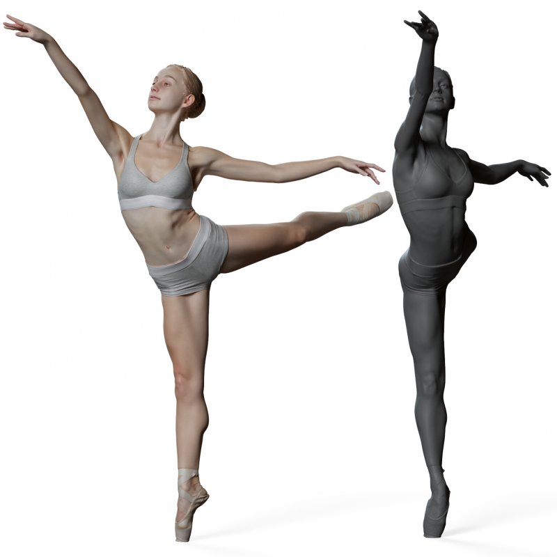 Female ballet dancer reference 3d model 