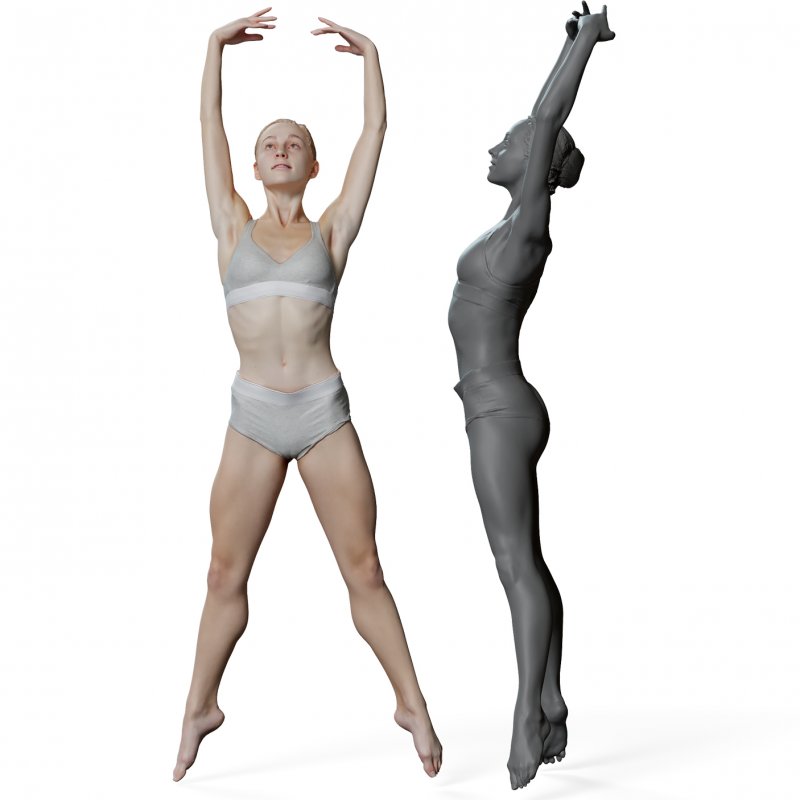 Female ballet dancer reference 3d model 