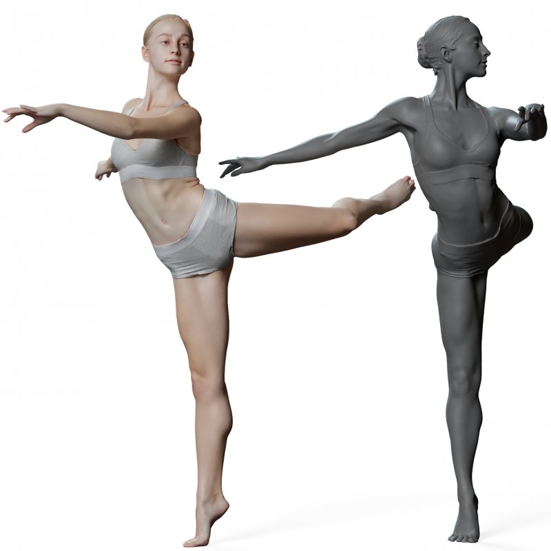 Female ballet dancer reference 3d model 