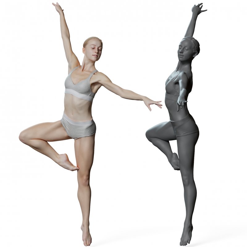 Female ballet dancer reference 3d model 