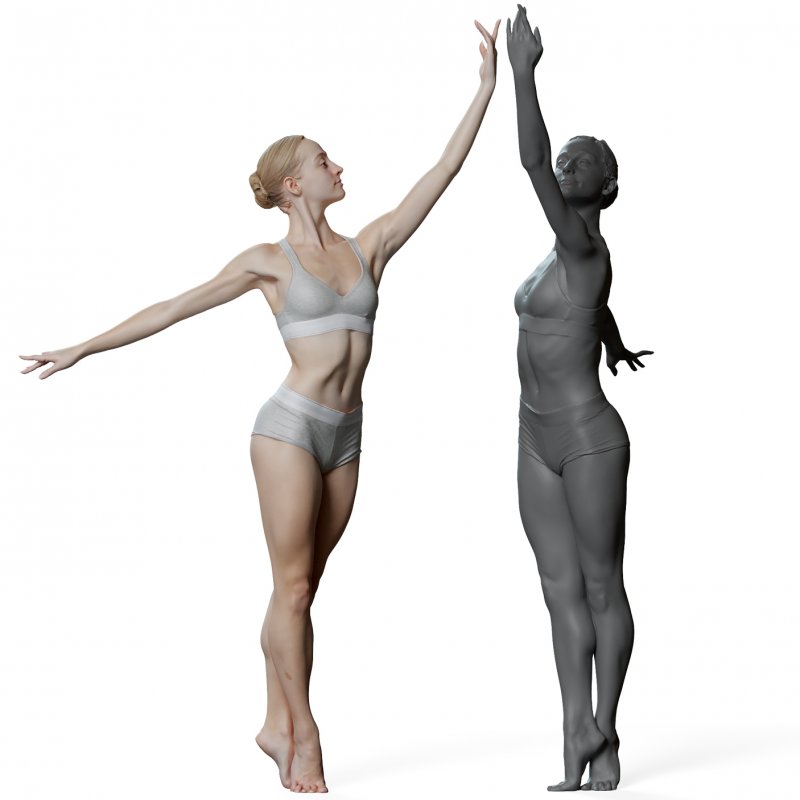 Female ballet dancer reference 3d model 